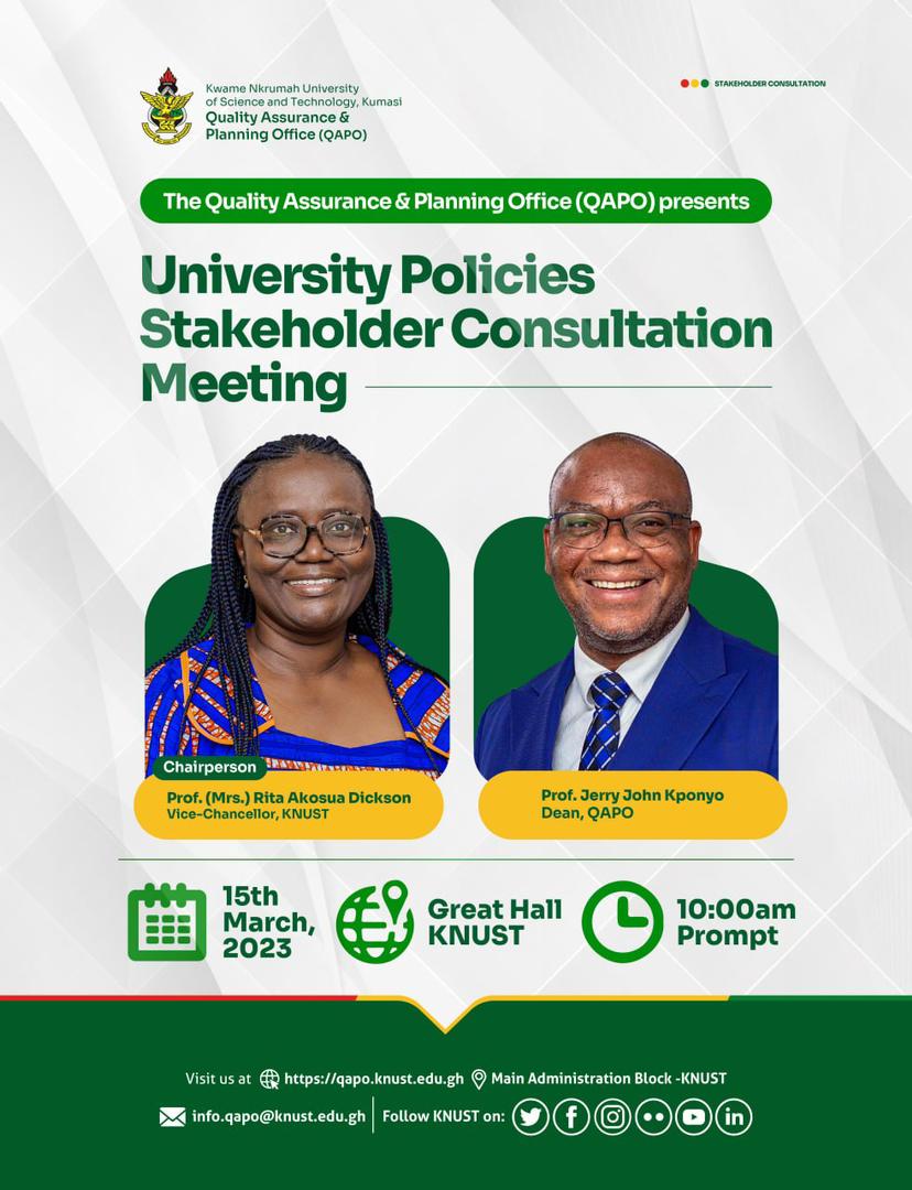UNIVERSITY POLICIES STAKEHOLDER CONSULTATION MEETING